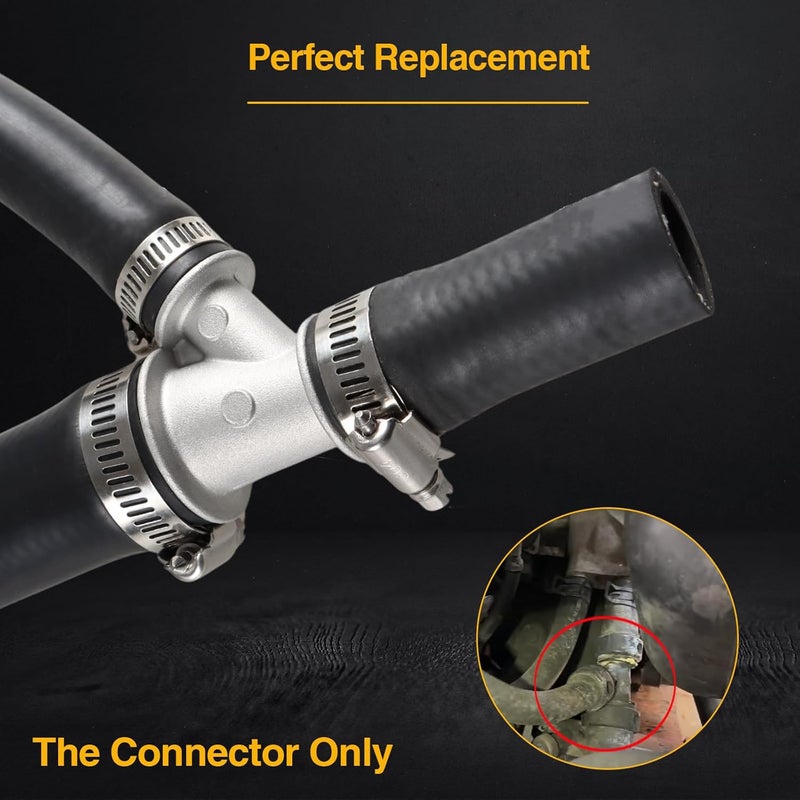 HIMARKLIF Aluminum Coolant Radiator Hose Y Junction Connector Compatible with Chevrolet Silverado Suburban Tahoe Avalance/GMC Sierra Yukon/Cadillac Escalade Replace#: 15834773 - Image 4